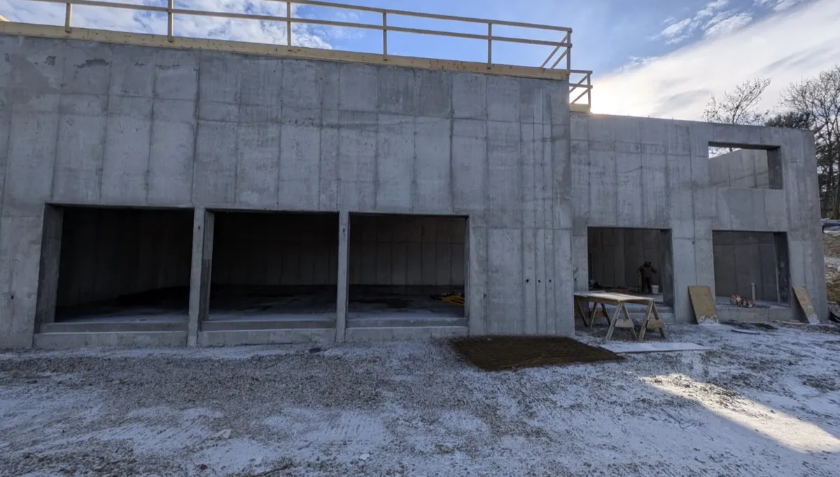 Finished poured concrete foundation structure by Seneca Foundations in Western PA